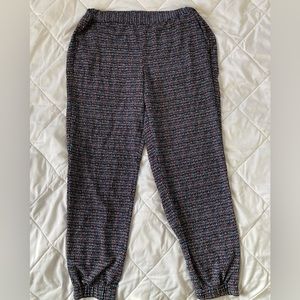 Talbots satin patterned joggers. Elastic waist and ankle.